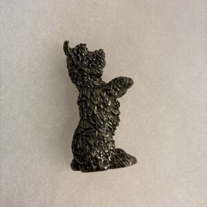 Vintage Pewter Terrier Dog Miniature Figurine By Royal Selangor 1994. 1.5 Inch